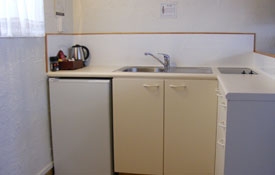 room has fridge, hob and kettle for guests use